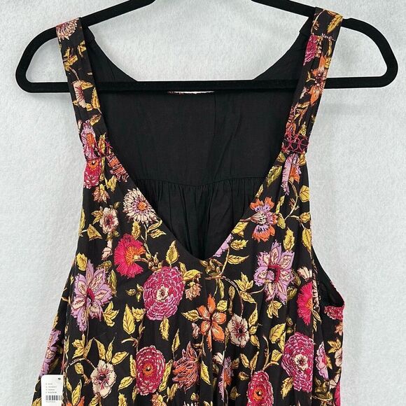 NWT Free People Black Pink Oh Baby Floral Mini Dress Size Medium - Picture 10 of 14